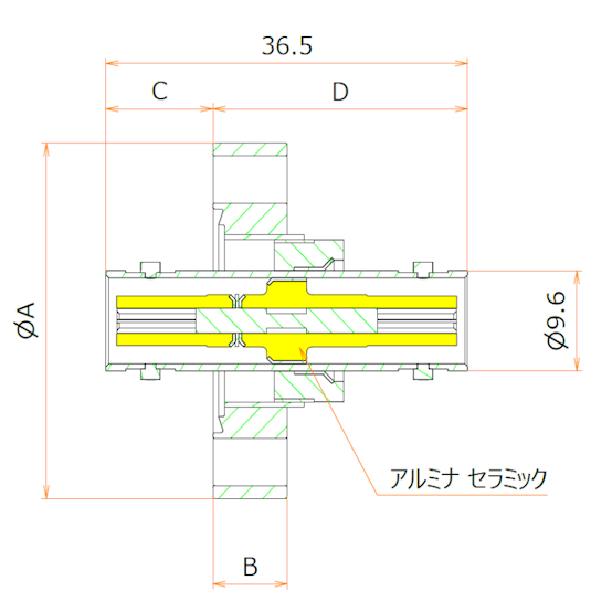 同軸 MHV-JJ-F 1個付き ICF34 フランジ admin.label.item.size_image